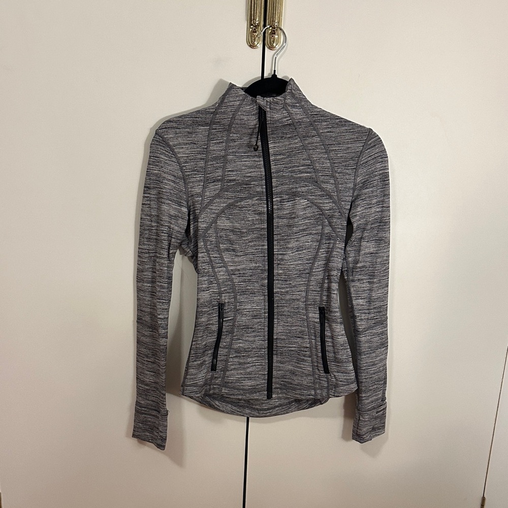 lululemon athletica Heathered Gray Full-Zip Athletic Jacket